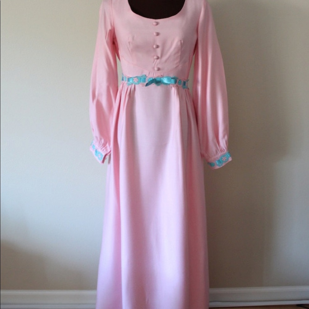 Vintage 60s 70s Maxi Dress - Picture 2 of 5